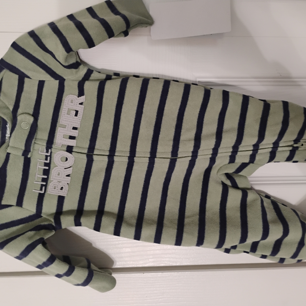 Carter's Green and Blue Striped One Piece Sleeper - Little Brother